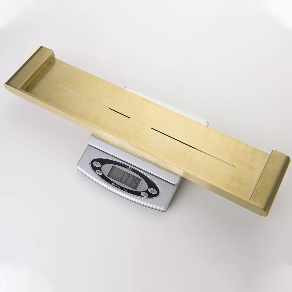 Classical Design Chrome Glass Shelf Premium Quality Stainless Steel with Hanging Bar Wall Mounted Fixture Bathroom Toiletries