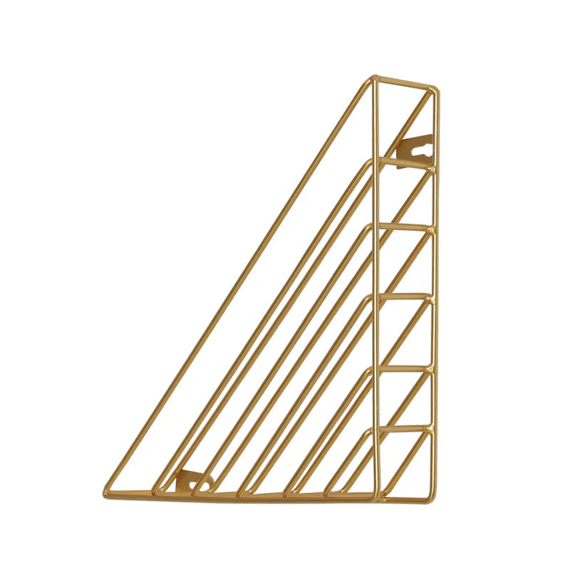 Geometric Shape Iron Magazine Storage Rack Wall Hanging Basket Home Book Organizer Decor For Magazine Book