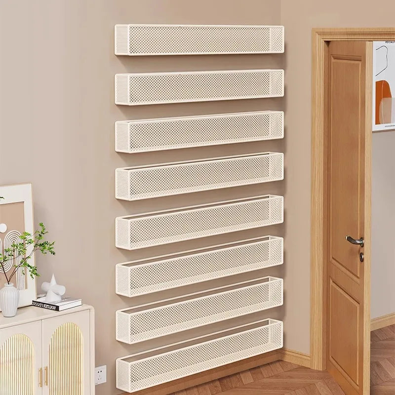 1pc or 2pcs Wall Mounted Storage Rack for Children's Picture Books Behind the Narrow Iron Art Bookcase Door Modern Minimalism