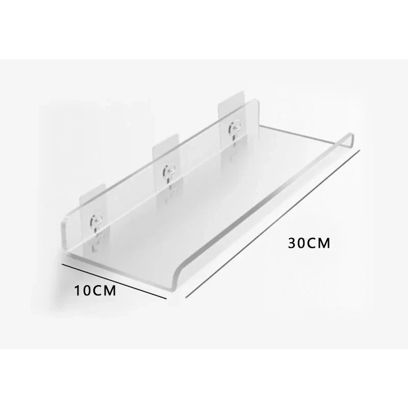 Color Acrylic Wall Mounted Storage Rack Modern Bathroom Living Room Shelves Free Punching Wall Shelf Home Decorative Shelves
