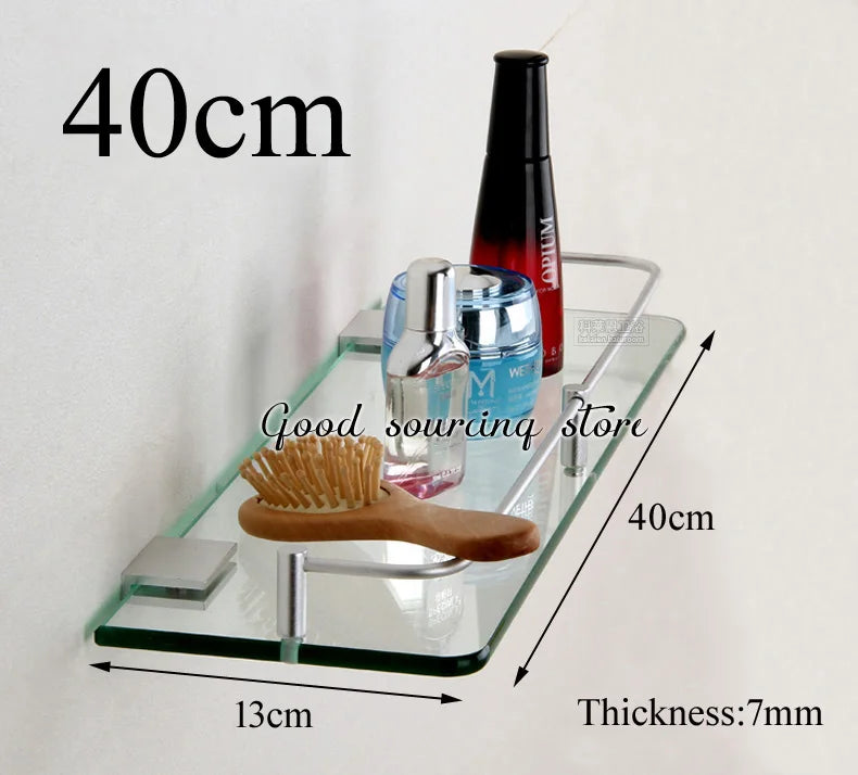 20 25 30 35 40 45 50cm single tier wall toilet glass bathroom shelf