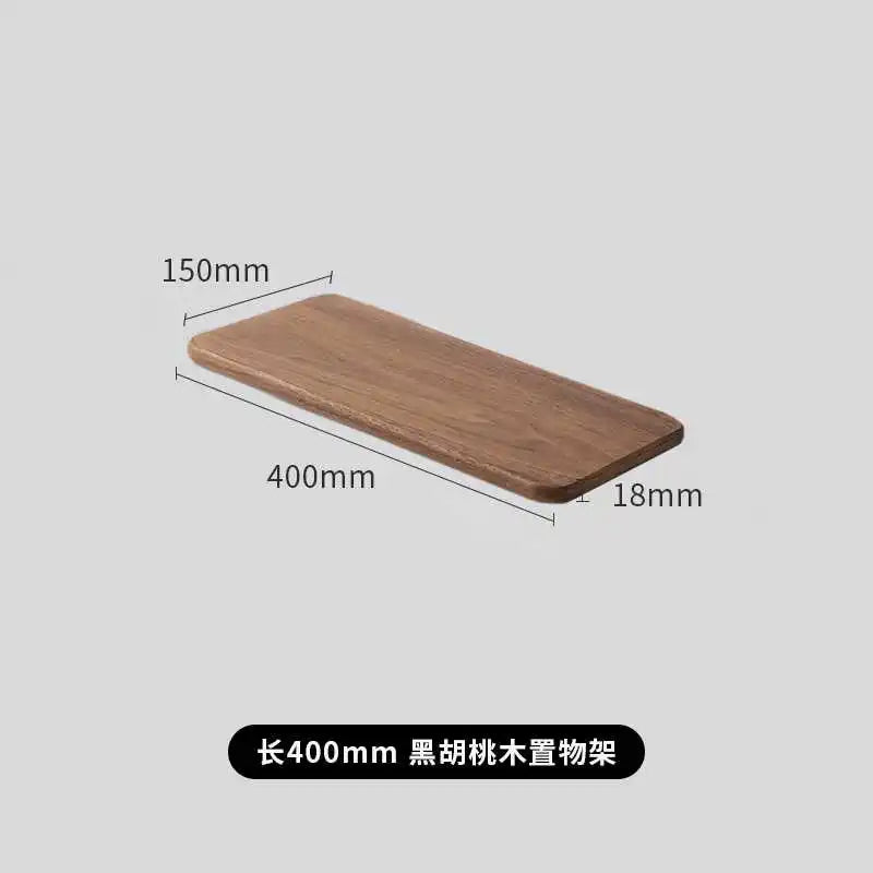 Creative Black Walnut Wall Shelf Solid Wood Storage Rack for Living Room and Bedroom Simple Home Decoration
