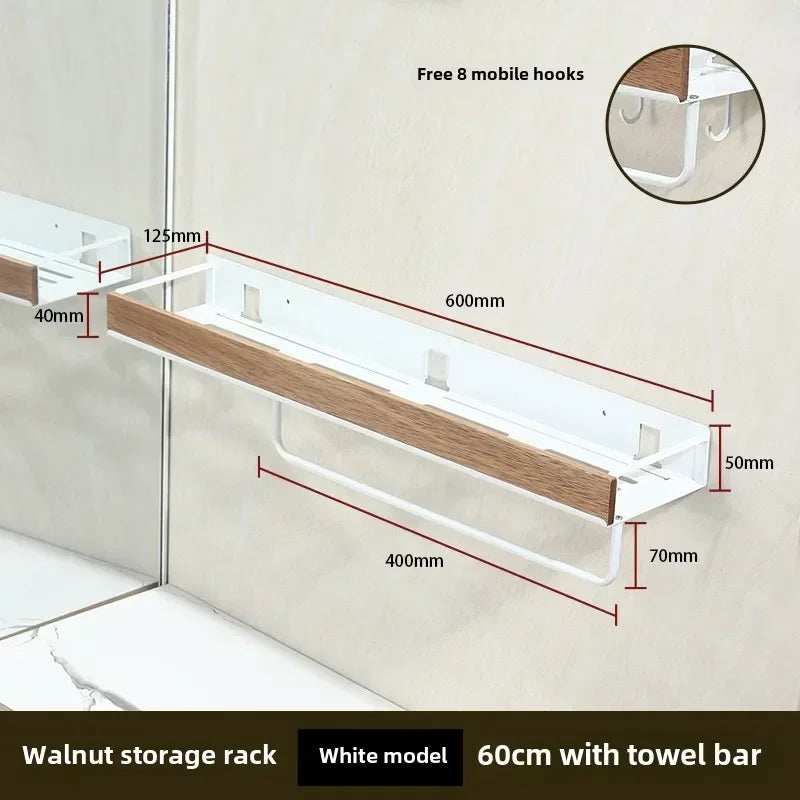 Black Bathroom Corner Shelves Kitchen Wall Shelf Shower Bath Shampoo Storage Rack Bathroom Accessories 40-60cm