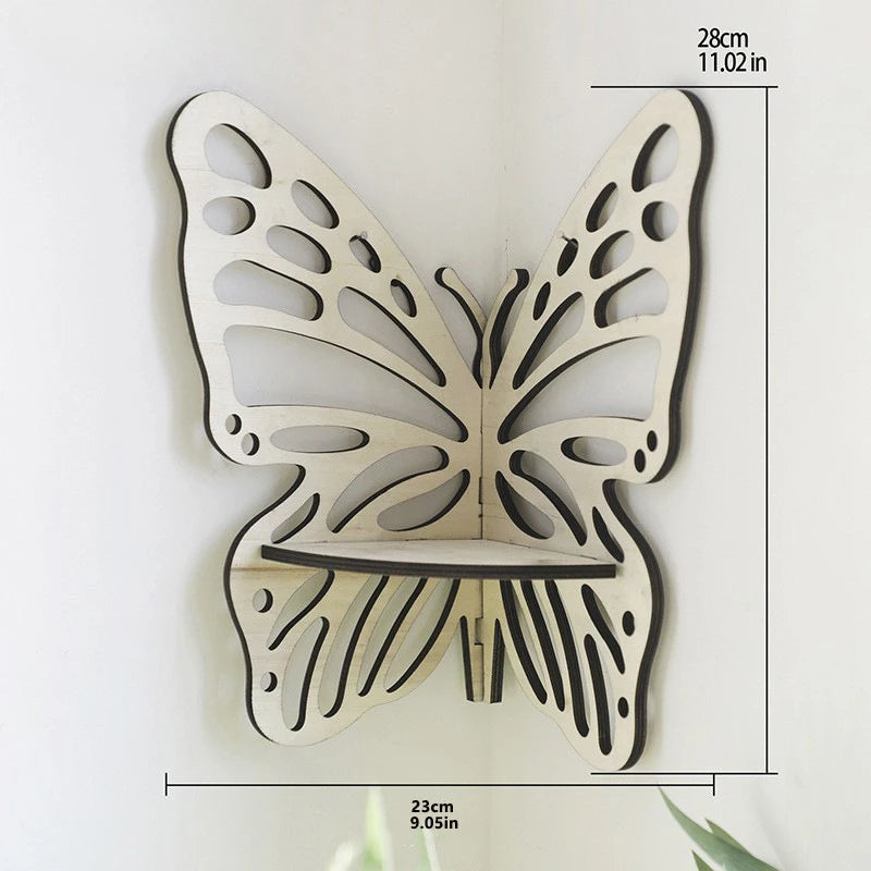 Lotus Floating Wall Shelf Crystal Display Rack Aesthetic Room Decor Modern Wooden Shelf for Candles Ornaments and Home Accents