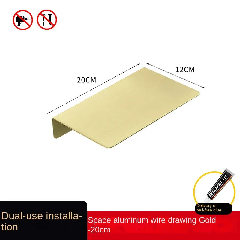 Perforation-free stainless steel wire light luxury bathroom shelf Wall-mounted bathroom toilet cell phone shelf