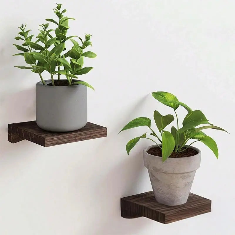 4/2 Pcs White Floating Shelves for Wall Rustic Wood Small Wall Mounted Shelves for Bedroom, Living Room, Kitchen, Bathroom Decor