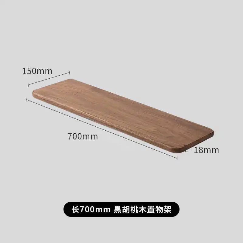 Creative Black Walnut Wall Shelf Solid Wood Storage Rack for Living Room and Bedroom Simple Home Decoration