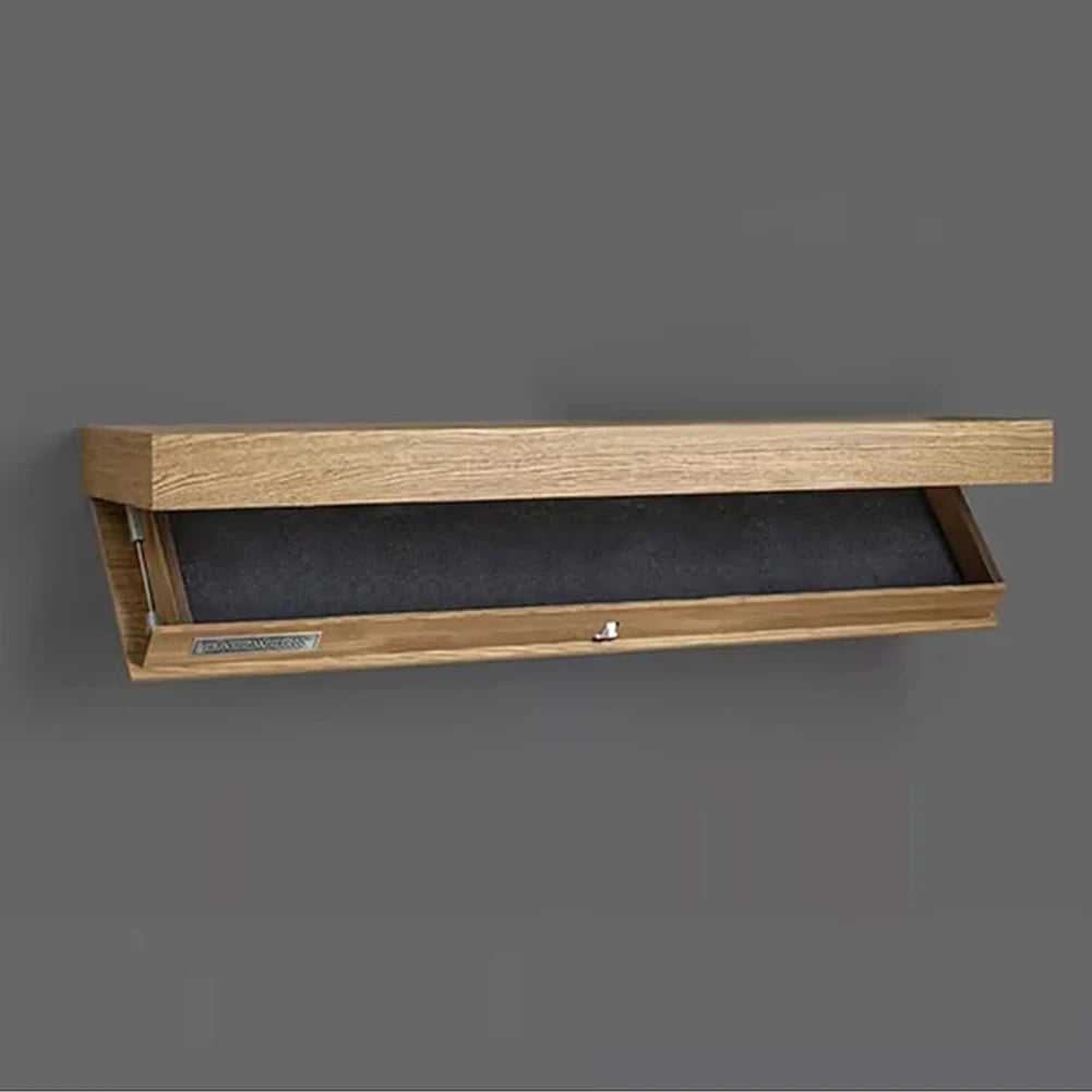 Wall-Mounted Storage Rack Wooden Concealed Floating Shelf Hidden Magic Flap Display Stands with Secret Compartment Home Decor