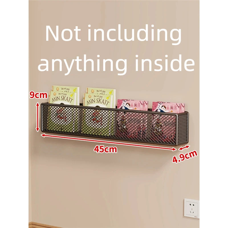 1pc or 2pcs Wall Mounted Storage Rack for Children's Picture Books Behind the Narrow Iron Art Bookcase Door Modern Minimalism