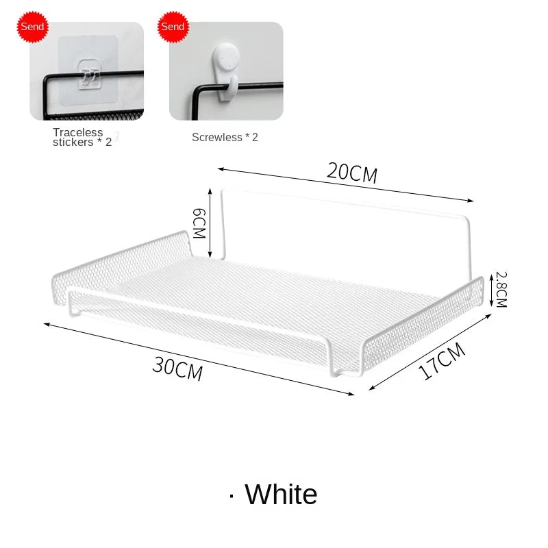3363 Router Shelf TV Set-Top Box Wall Mounted Hanging Metal Storage Shelf Non-Perforated Wireless Wifi Shelf
