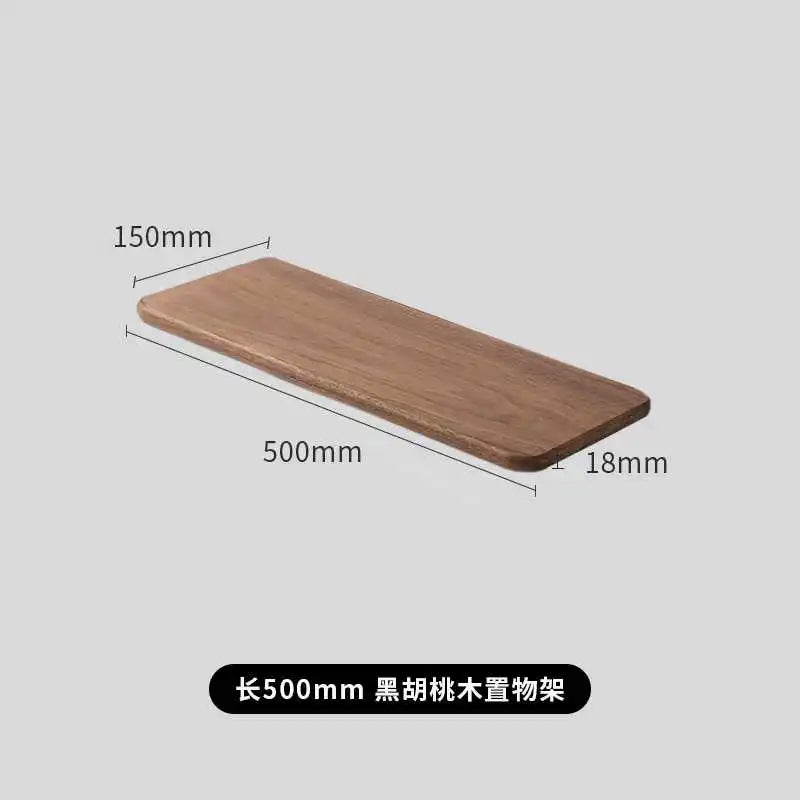 Creative Black Walnut Wall Shelf Solid Wood Storage Rack for Living Room and Bedroom Simple Home Decoration