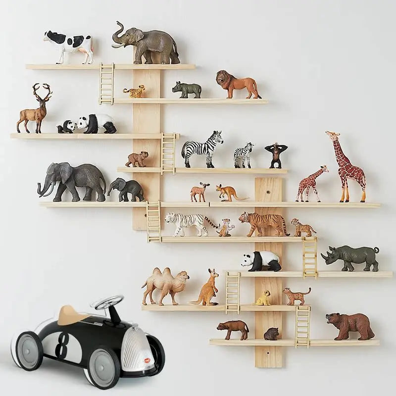 Wooden Floating Shelves for Wall,Small Wood Display Shelves Rack for Collectibles-Figures,Mini Decor,Toy,Toniebox