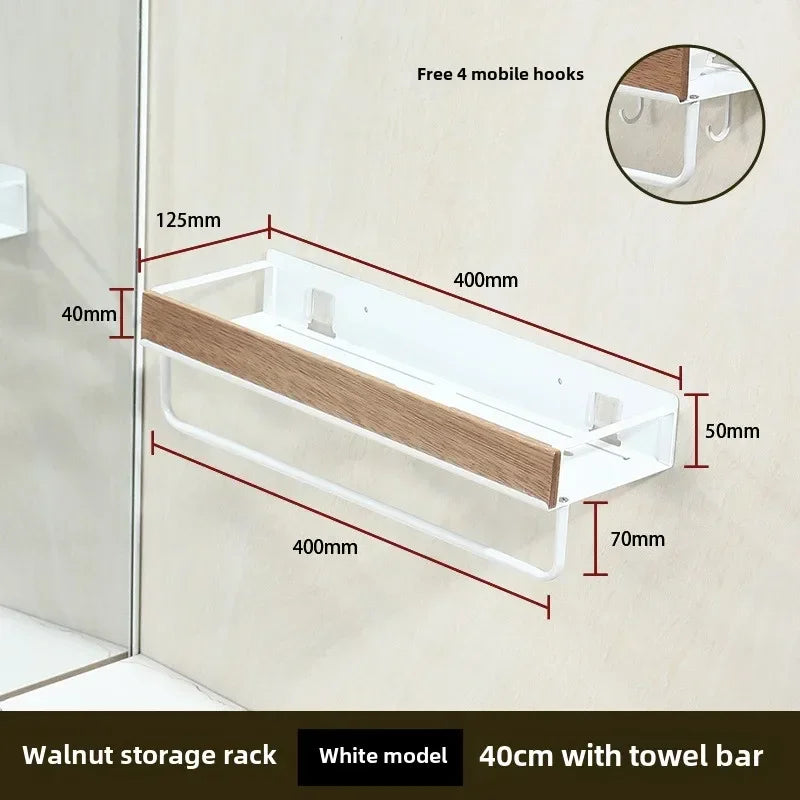 Black Bathroom Corner Shelves Kitchen Wall Shelf Shower Bath Shampoo Storage Rack Bathroom Accessories 40-60cm