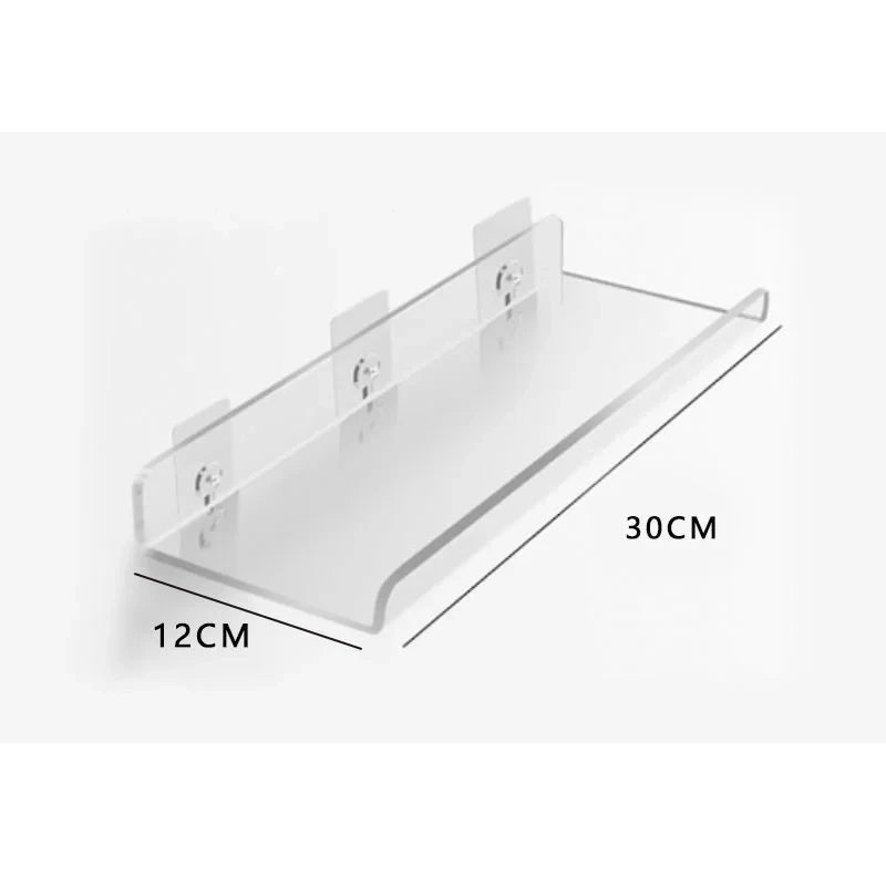 Color Acrylic Wall Mounted Storage Rack Modern Bathroom Living Room Shelves Free Punching Wall Shelf Home Decorative Shelves