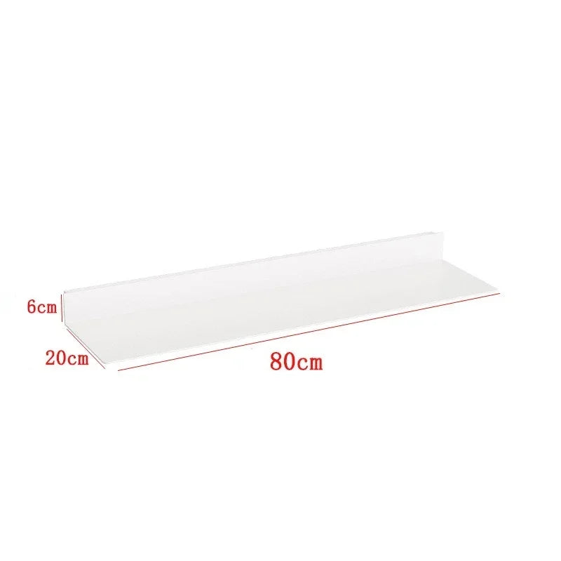 Iron Floating Wall Shelf Kitchen Storage Organizer Shelves Bathroom Display Stand Bedroom Plate Rack with Light Room Accessories