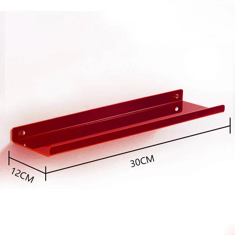 Color Acrylic Wall Mounted Storage Rack Modern Bathroom Living Room Shelves Free Punching Wall Shelf Home Decorative Shelves