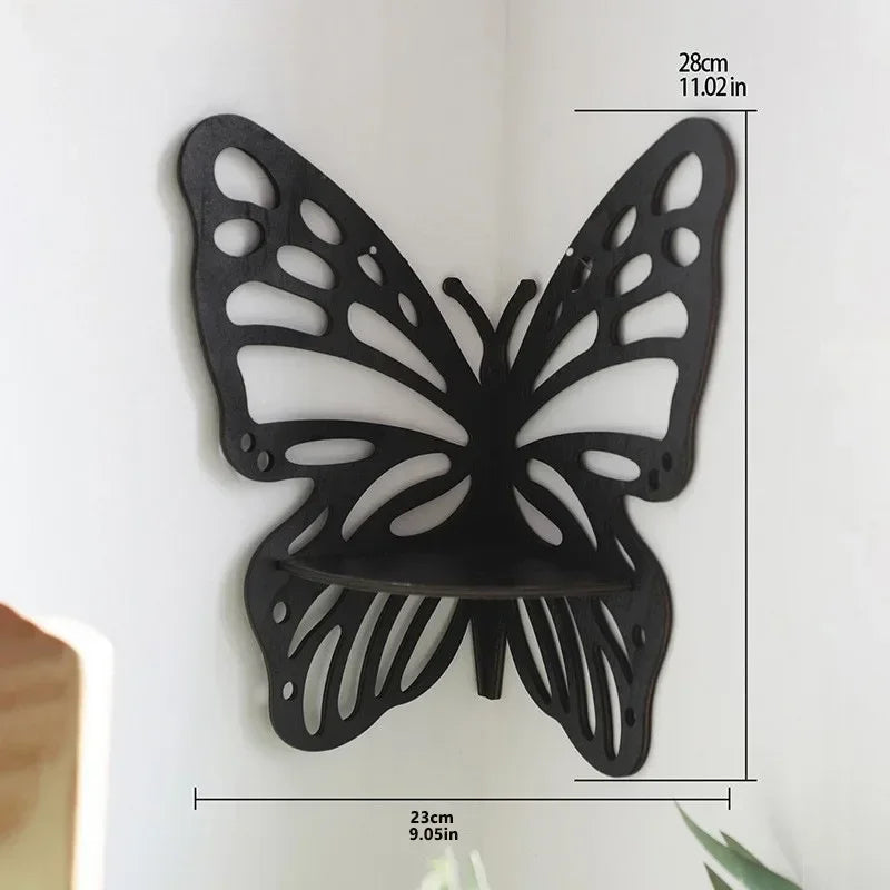 Lotus Floating Wall Shelf Crystal Display Rack Aesthetic Room Decor Modern Wooden Shelf for Candles Ornaments and Home Accents