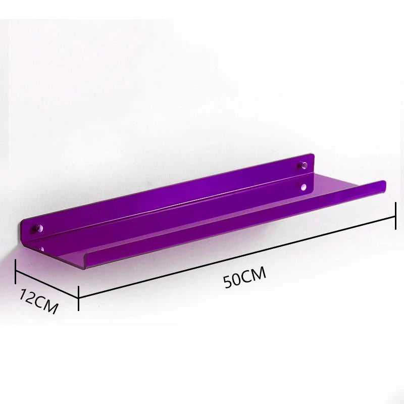 Color Acrylic Wall Mounted Storage Rack Modern Bathroom Living Room Shelves Free Punching Wall Shelf Home Decorative Shelves