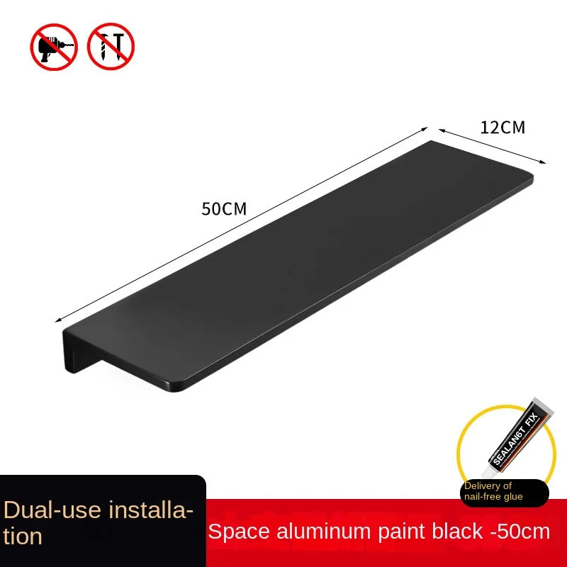 Perforation-free stainless steel wire light luxury bathroom shelf Wall-mounted bathroom toilet cell phone shelf
