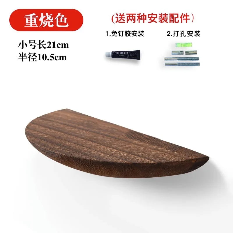 Solid Wood Storage Rack Punch-Free Partition Wall-Mounted Bedroom Living Room Background Wall Projector Rack