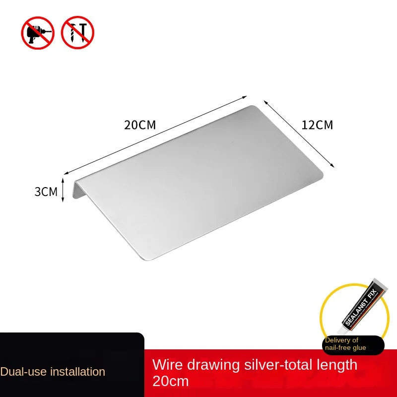 Perforation-free stainless steel wire light luxury bathroom shelf Wall-mounted bathroom toilet cell phone shelf