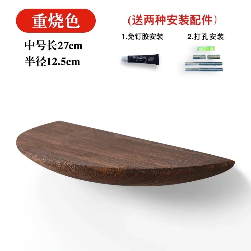 Solid Wood Storage Rack Punch-Free Partition Wall-Mounted Bedroom Living Room Background Wall Projector Rack