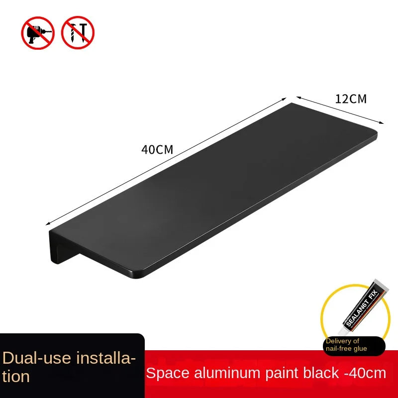 Perforation-free stainless steel wire light luxury bathroom shelf Wall-mounted bathroom toilet cell phone shelf