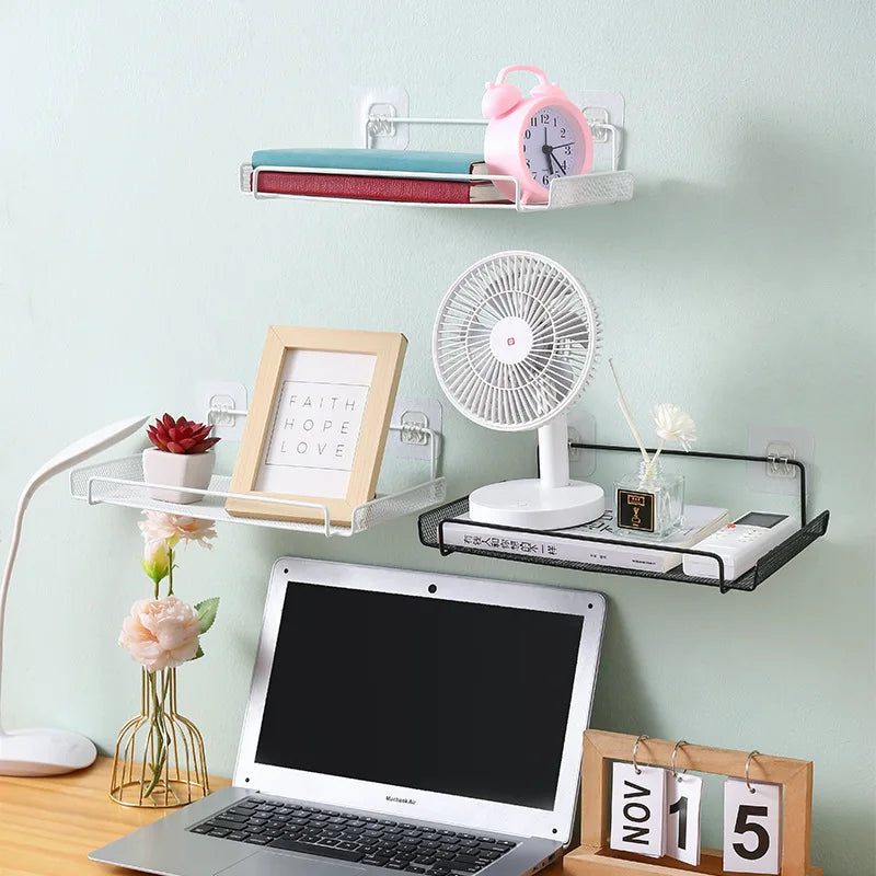 3363 Router Shelf TV Set-Top Box Wall Mounted Hanging Metal Storage Shelf Non-Perforated Wireless Wifi Shelf