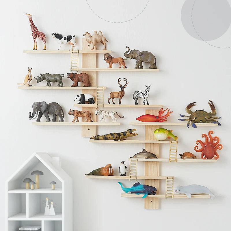 Wooden Floating Shelves for Wall,Small Wood Display Shelves Rack for Collectibles-Figures,Mini Decor,Toy,Toniebox