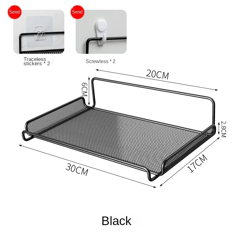 3363 Router Shelf TV Set-Top Box Wall Mounted Hanging Metal Storage Shelf Non-Perforated Wireless Wifi Shelf