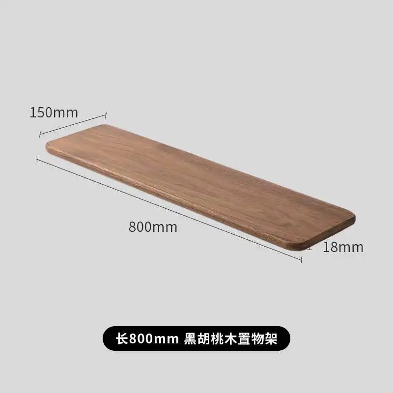 Creative Black Walnut Wall Shelf Solid Wood Storage Rack for Living Room and Bedroom Simple Home Decoration