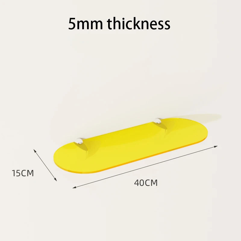 Color Acrylic Floating Shelf for Bedroom Kitchen Bathroom Office Display Organizer Ledge Living Room Background Wall Decoration