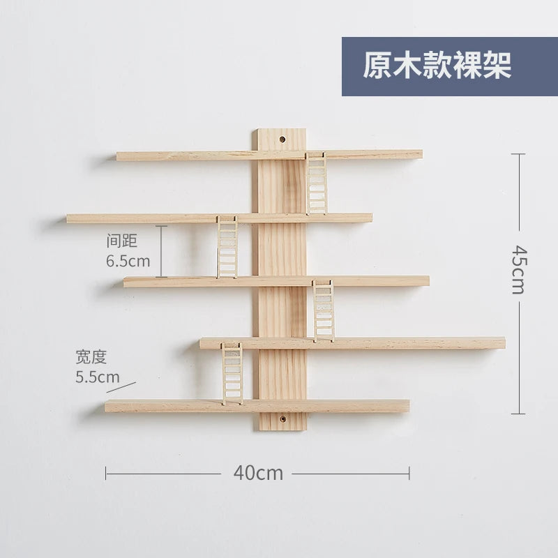Wooden Floating Shelves for Wall,Small Wood Display Shelves Rack for Collectibles-Figures,Mini Decor,Toy,Toniebox