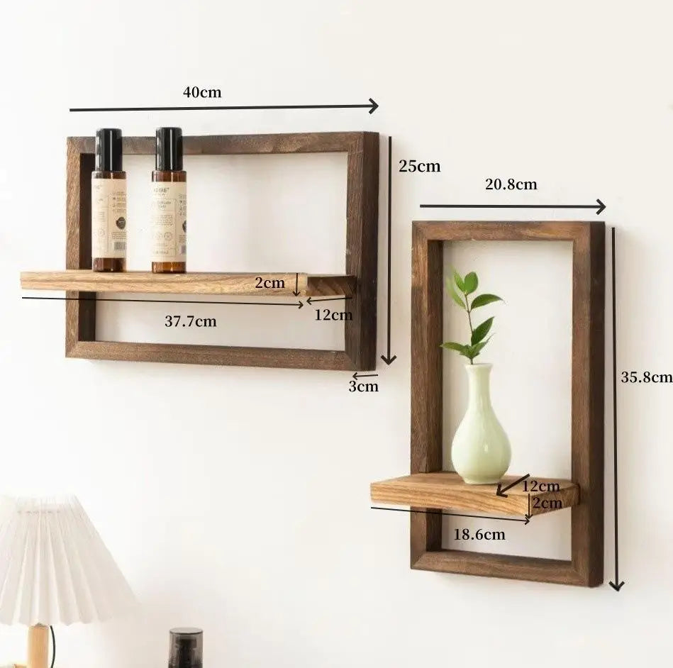 Wood Floating Wall Shelves Hanging Shelf for Wall Storage Rustic Farmhouse Decor for Bedroom Bathroom Living Room Kitchen
