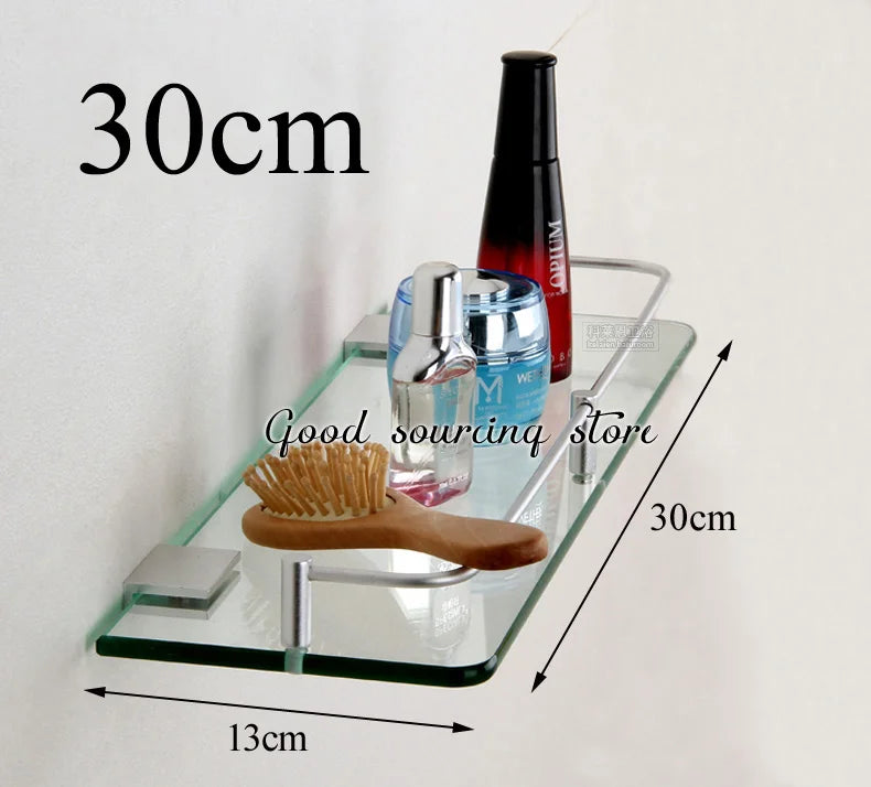 20 25 30 35 40 45 50cm single tier wall toilet glass bathroom shelf