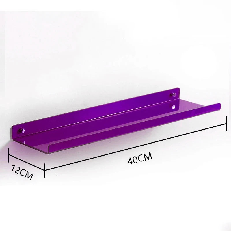 Color Acrylic Wall Mounted Storage Rack Modern Bathroom Living Room Shelves Free Punching Wall Shelf Home Decorative Shelves