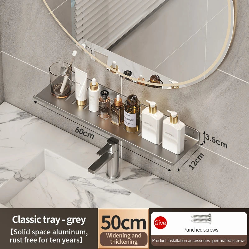 bathroom shelf aluminum bathroom rack toilet storage rack toilet kitchen shelf hang on the wall punch-free rack