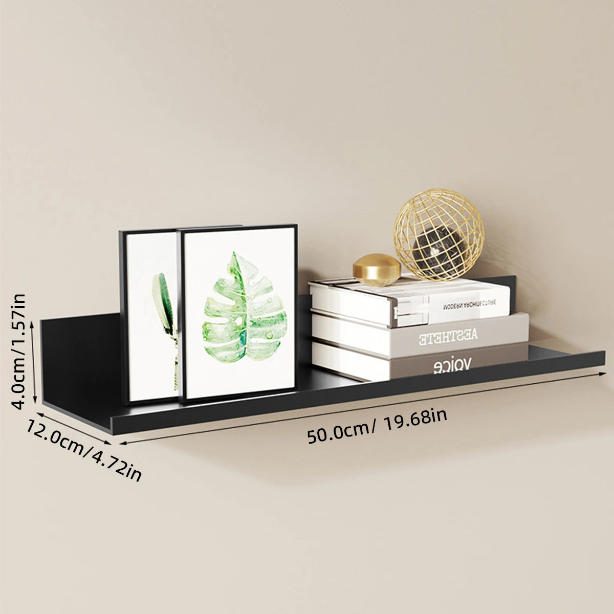 Aluminum Alloy Living Room Floating Shelves No Drilling Bedroom Decoration Wall Shelves Bathroom Shelf Books Plants Ledge