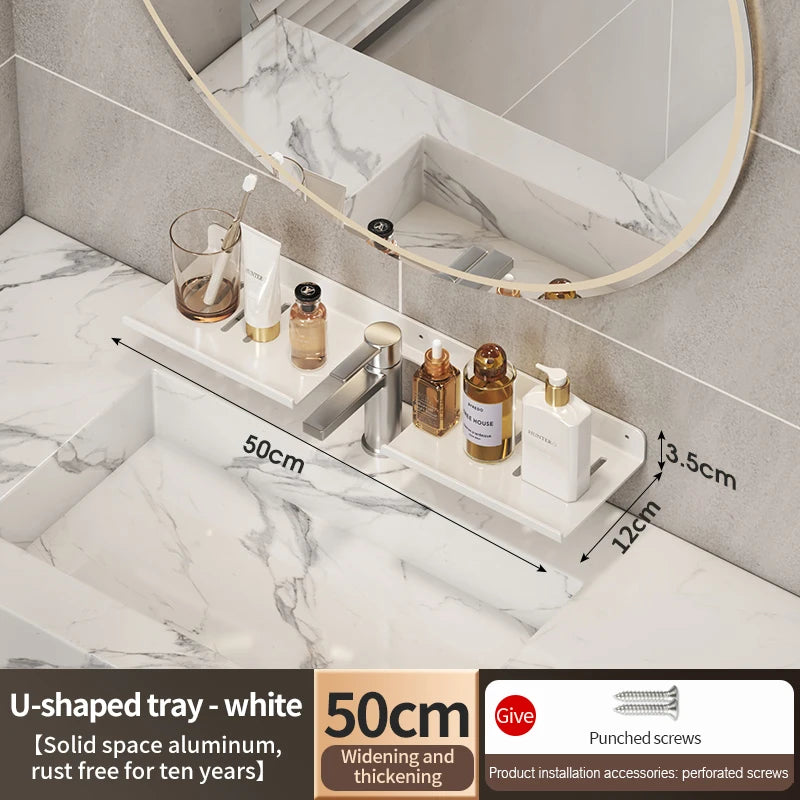 bathroom shelf aluminum bathroom rack toilet storage rack toilet kitchen shelf hang on the wall punch-free rack