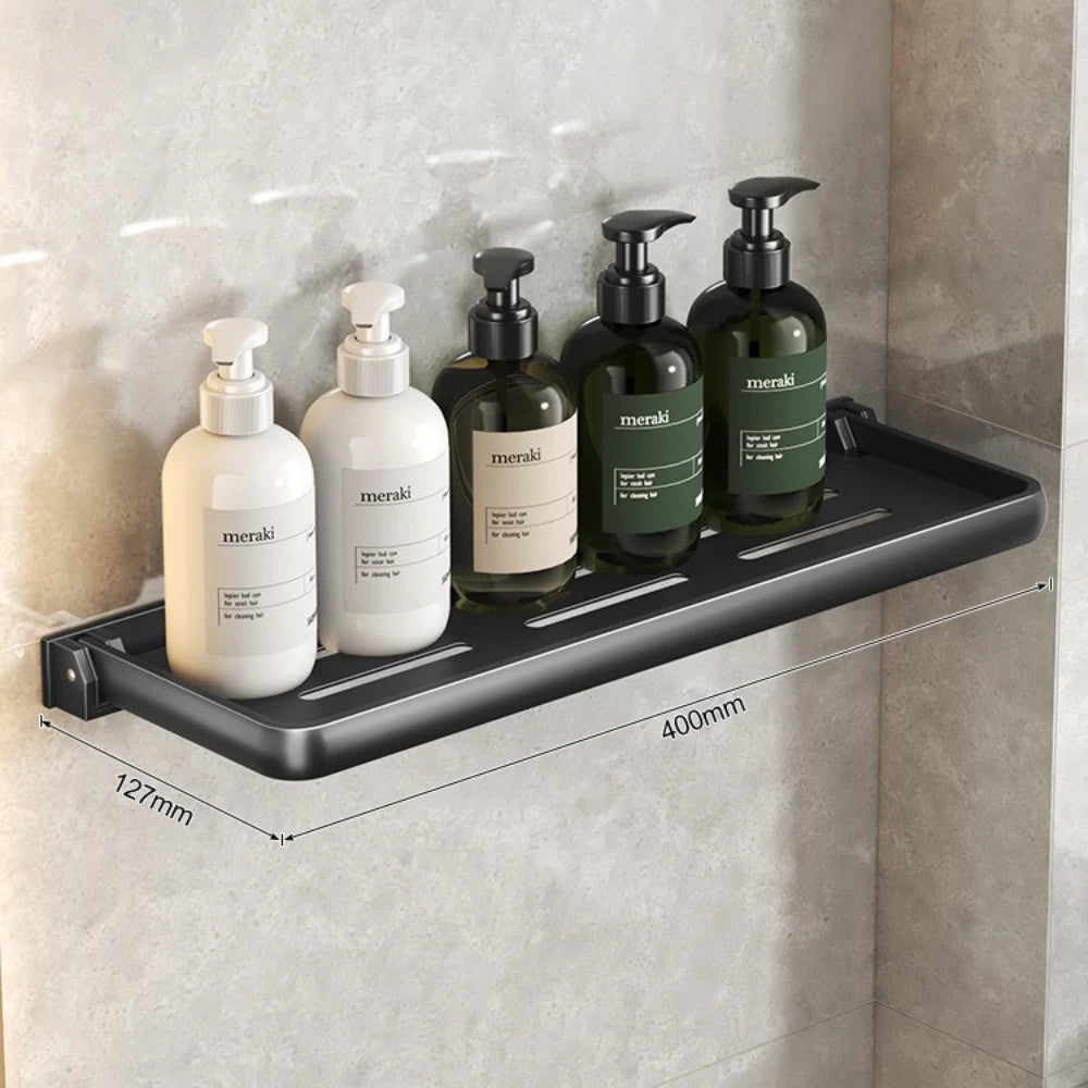 Bathroom Shelf，Shower Drain Storage Shelf ， kitchen wall shelves， 티비，No Drill Aluminum Storage Rack Toilet Shelves，bath rack