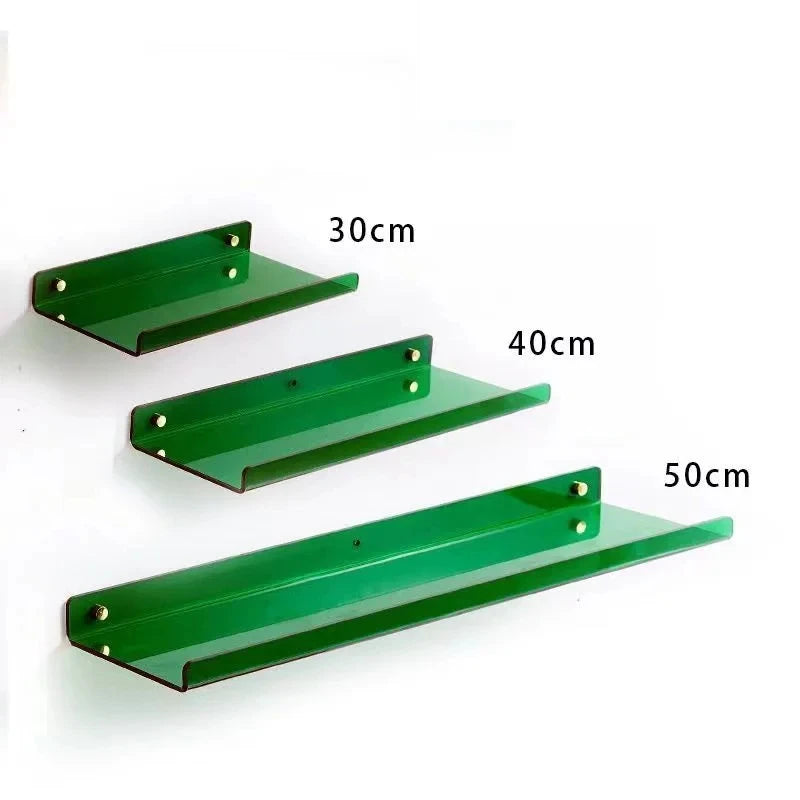 Color Acrylic Wall Mounted Storage Rack Modern Bathroom Living Room Shelves Free Punching Wall Shelf Home Decorative Shelves
