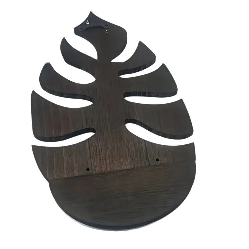 1pcs Solid Wood Wall Mounted Shelf - Textured Surface Organizer for Indoor Outdoor Potted Plants Home Wall Decor