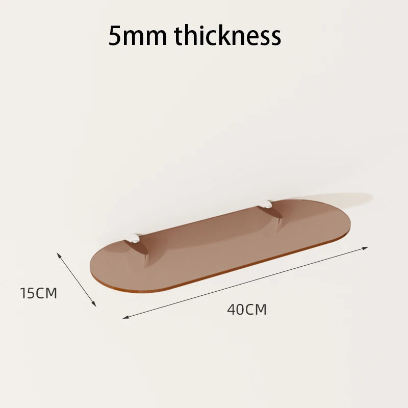 Color Acrylic Floating Shelf for Bedroom Kitchen Bathroom Office Display Organizer Ledge Living Room Background Wall Decoration