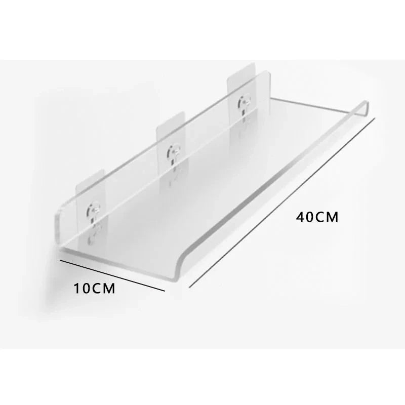 Color Acrylic Wall Mounted Storage Rack Modern Bathroom Living Room Shelves Free Punching Wall Shelf Home Decorative Shelves