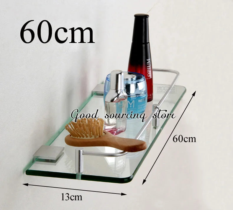 20 25 30 35 40 45 50cm single tier wall toilet glass bathroom shelf
