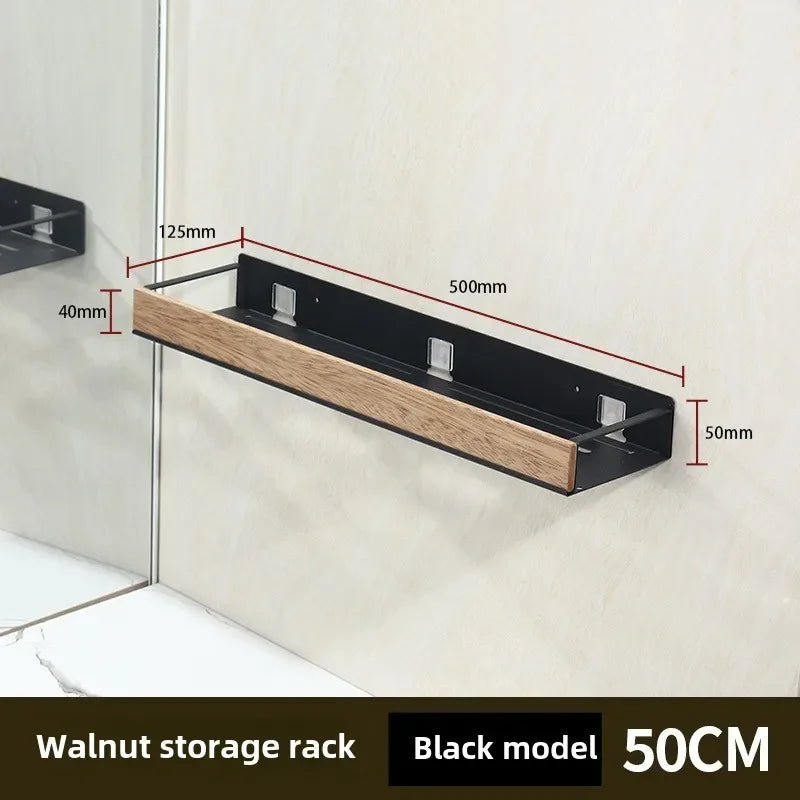 Black Bathroom Corner Shelves Kitchen Wall Shelf Shower Bath Shampoo Storage Rack Bathroom Accessories 40-60cm