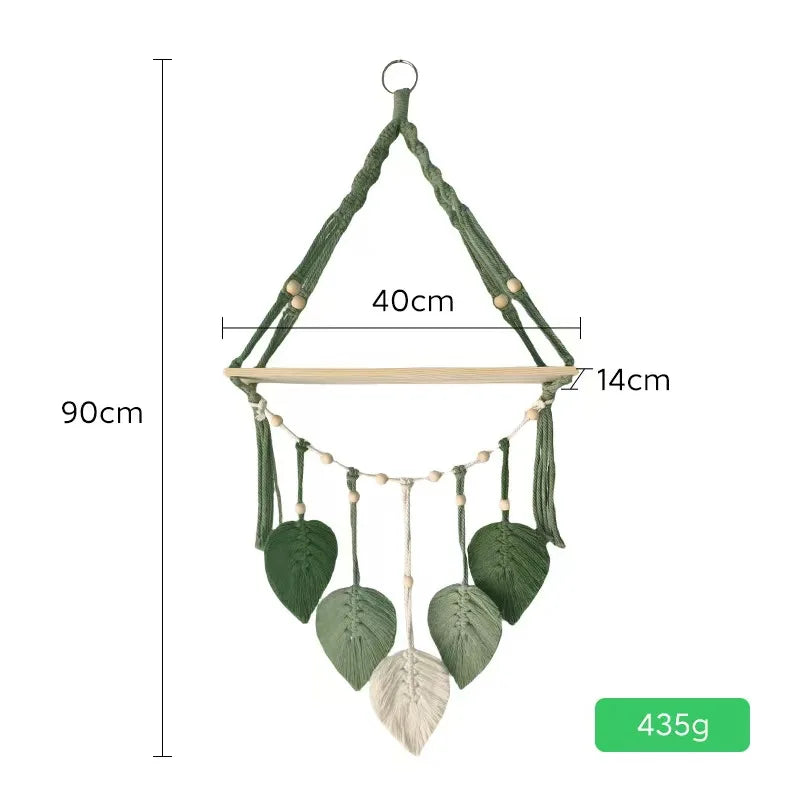 Scandinavian hand-woven tapestry blind box figure storage rack wall decoration flower pot ornaments item storage