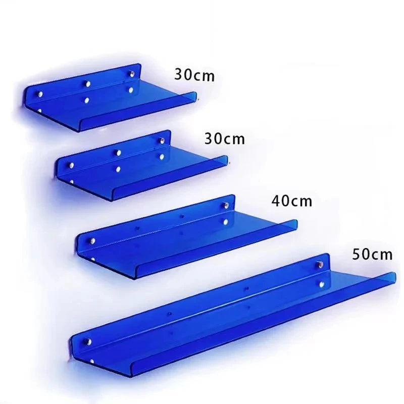 Color Acrylic Wall Mounted Storage Rack Modern Bathroom Living Room Shelves Free Punching Wall Shelf Home Decorative Shelves