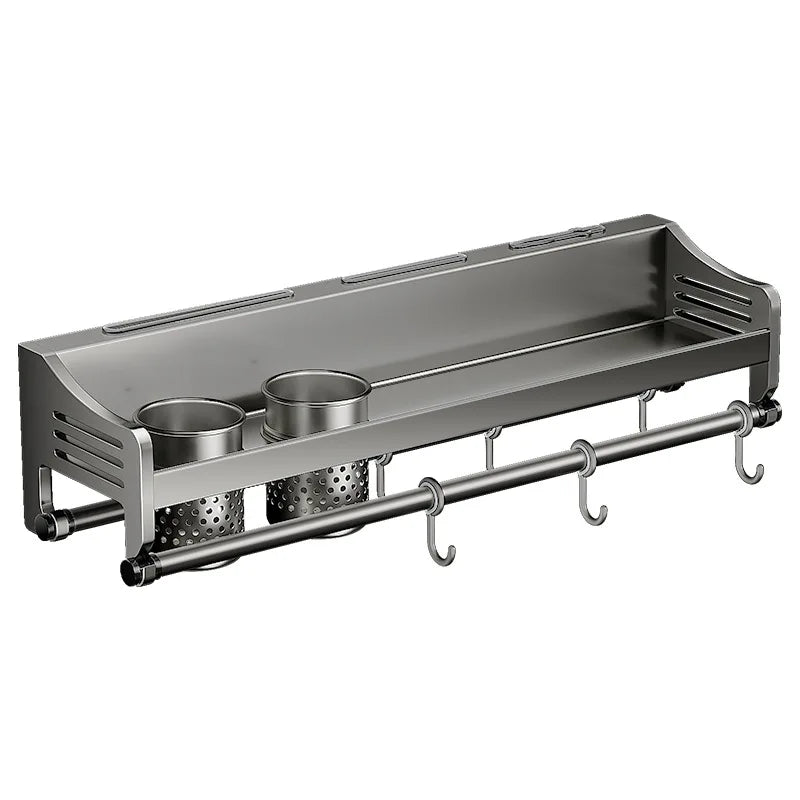 Kitchen Shelf Rack Stainless Steel Household Wall-mounted Seasoning Chopstick Knife Holder Storage Organizer Kitchen Hanger Rack