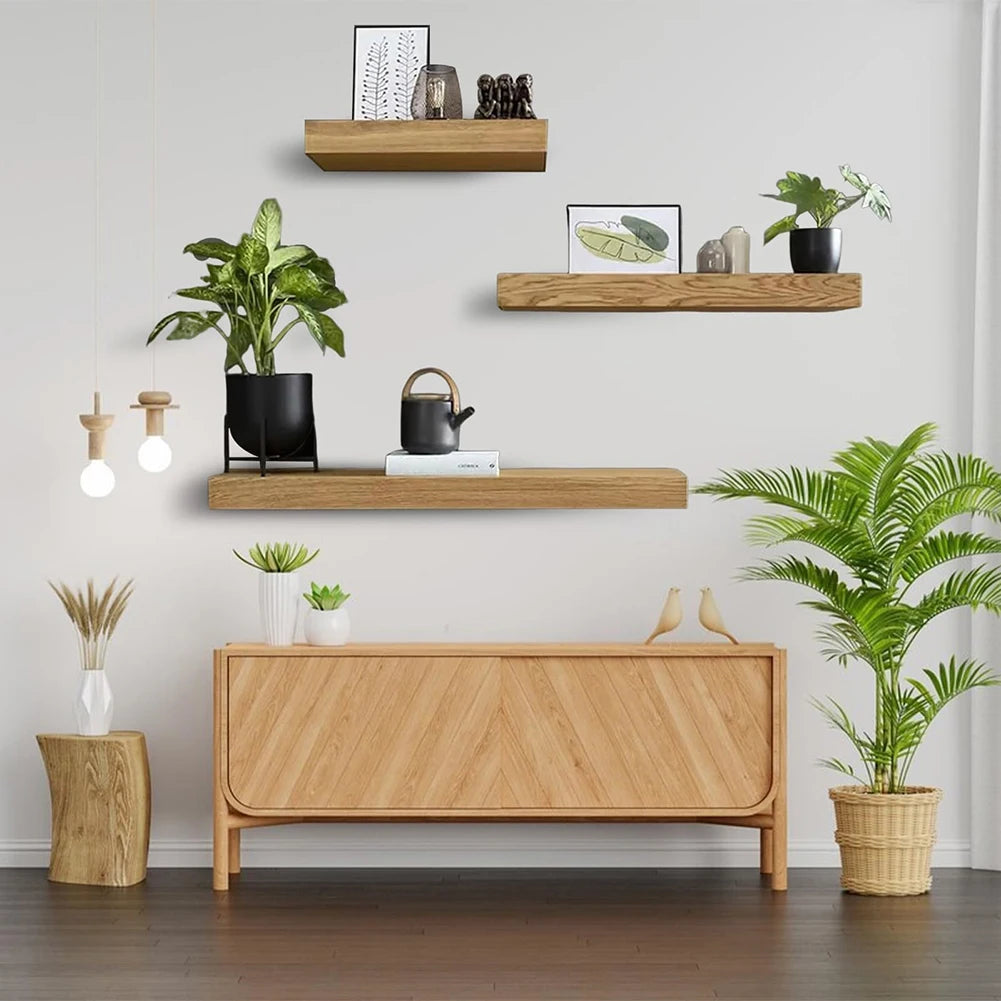 Wall-Mounted Storage Rack Wooden Concealed Floating Shelf Hidden Magic Flap Display Stands with Secret Compartment Home Decor
